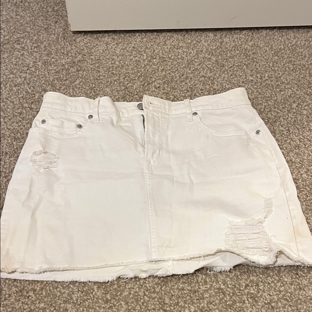 GAP White Denim Mini Skirt